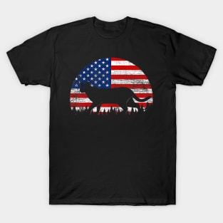 Cat American Flag Kitty Usa 4th Of July T-Shirt